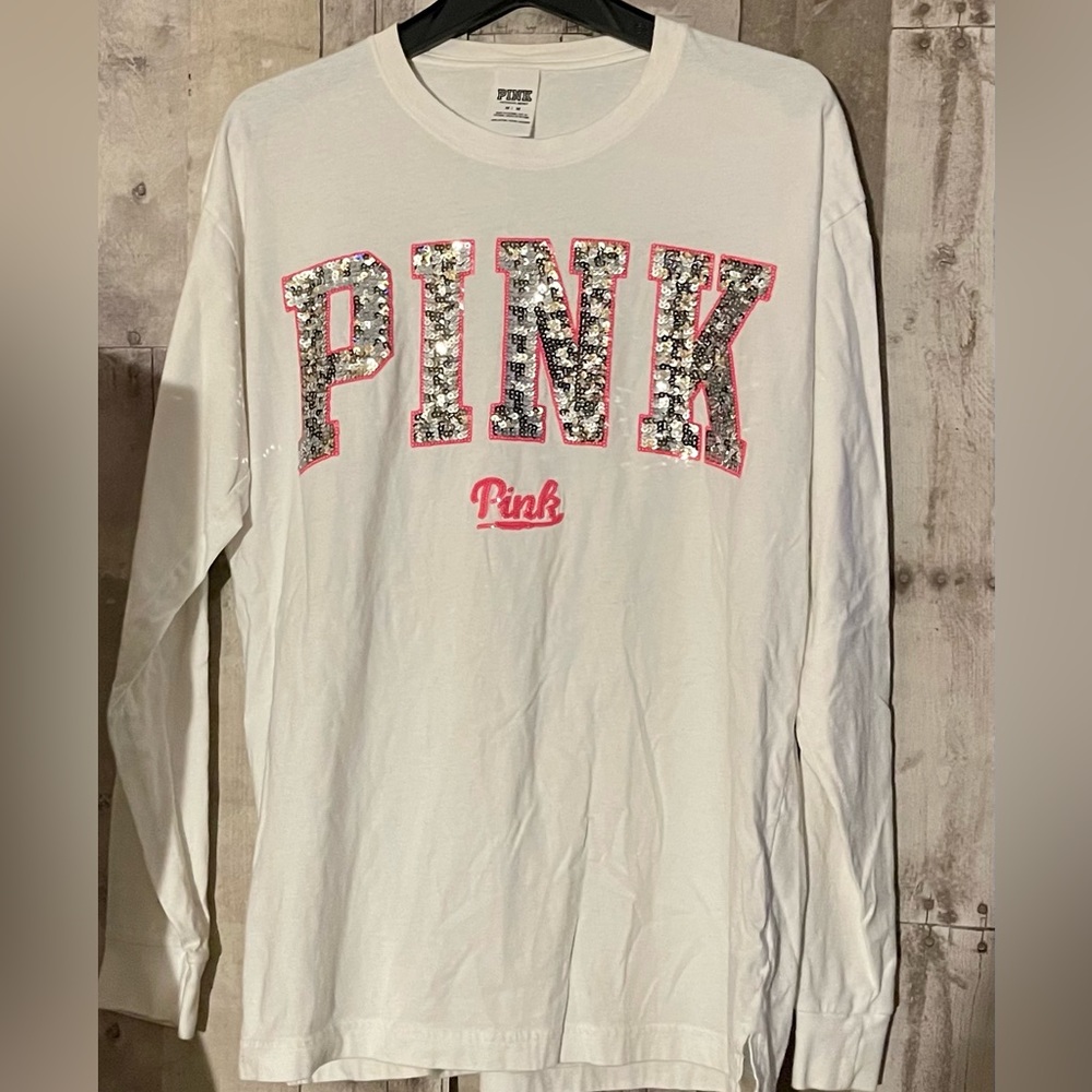 EUC VS PINK OVERSIZED BLING SHIRT